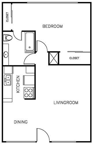 1Bedroom/1Bathroom - 775 sqft